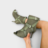 Luísa - Sandálias elegantes de biqueira aberta com salto