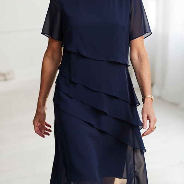 Lídia - Vestido Ruffle de Conforto Elegante