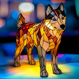 Husky - Lâmpada em vitral
