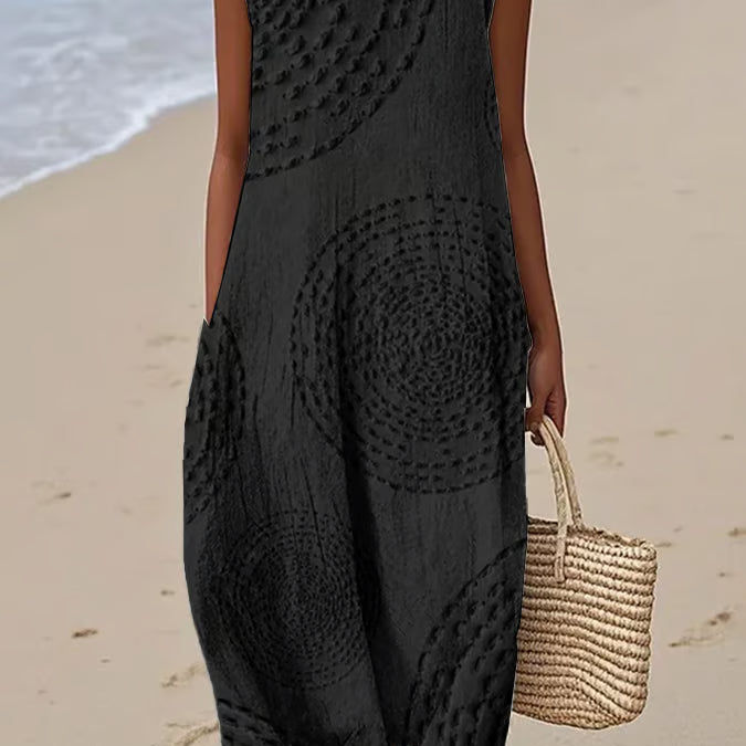 Ana - Vestido Maxi Sem Mangas Texturizado