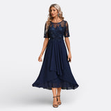 Mariana - Vestido de Renda e Manga Curta