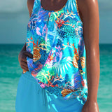 Tânia – Tankini elegante com efeito de barriga lisa e calções coordenados