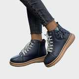 Botas de couro ortopédicas de cano baixo