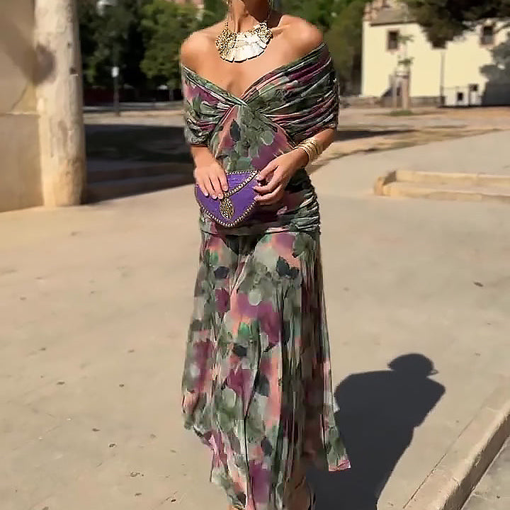 Luísa - Vestido Maxi de Festa Elegante com Decote em V