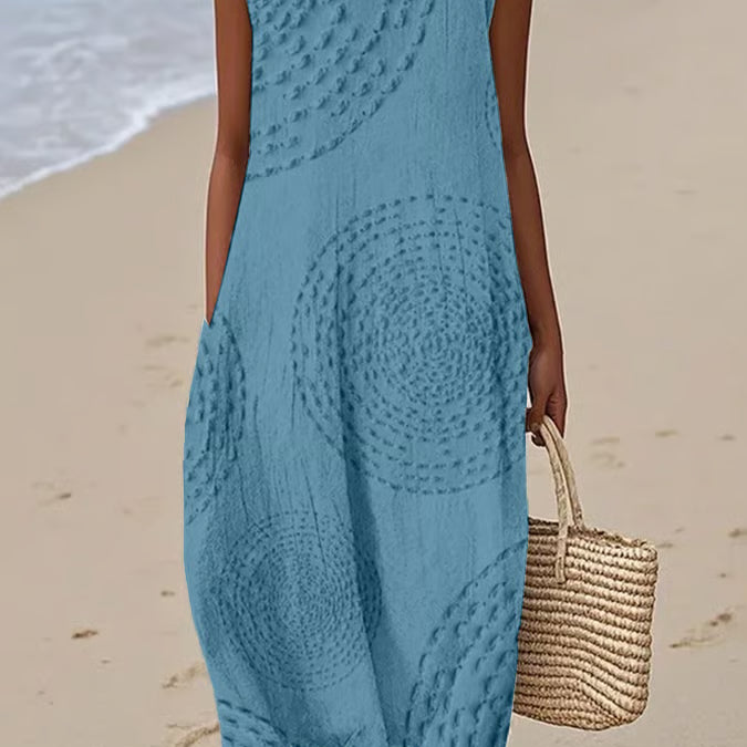 Ana - Vestido Maxi Sem Mangas Texturizado