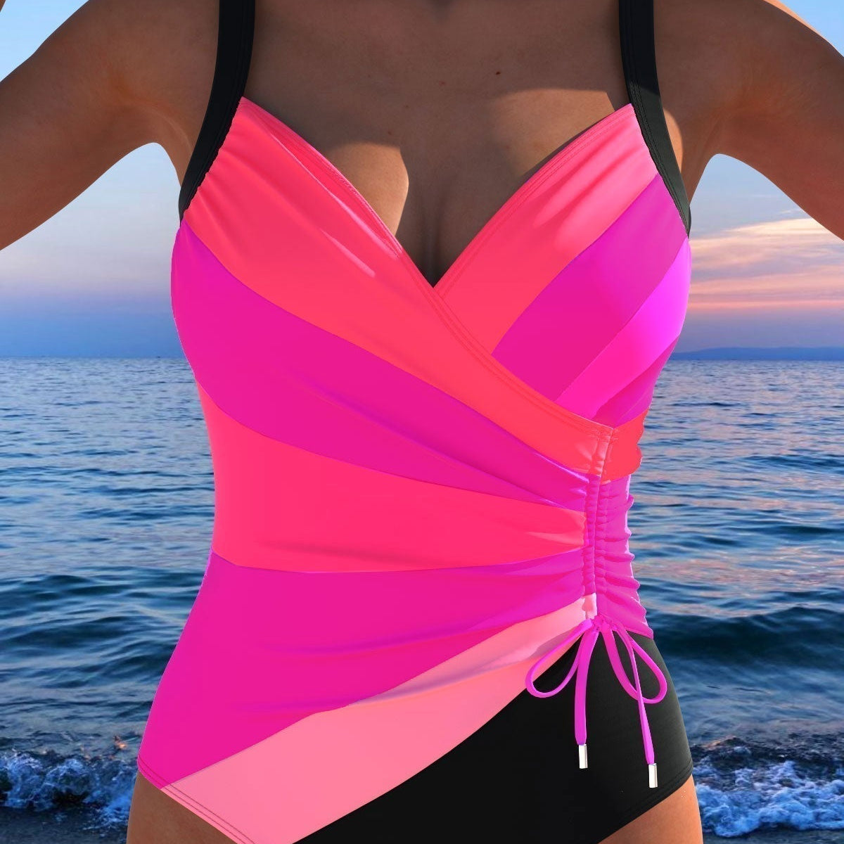 Adriana - Fato de banho elegante com estampado colorido