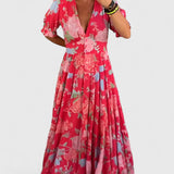 Mariana – Vestido floral com decote em V