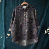 Florença - Camisa Casual de Arte Floral