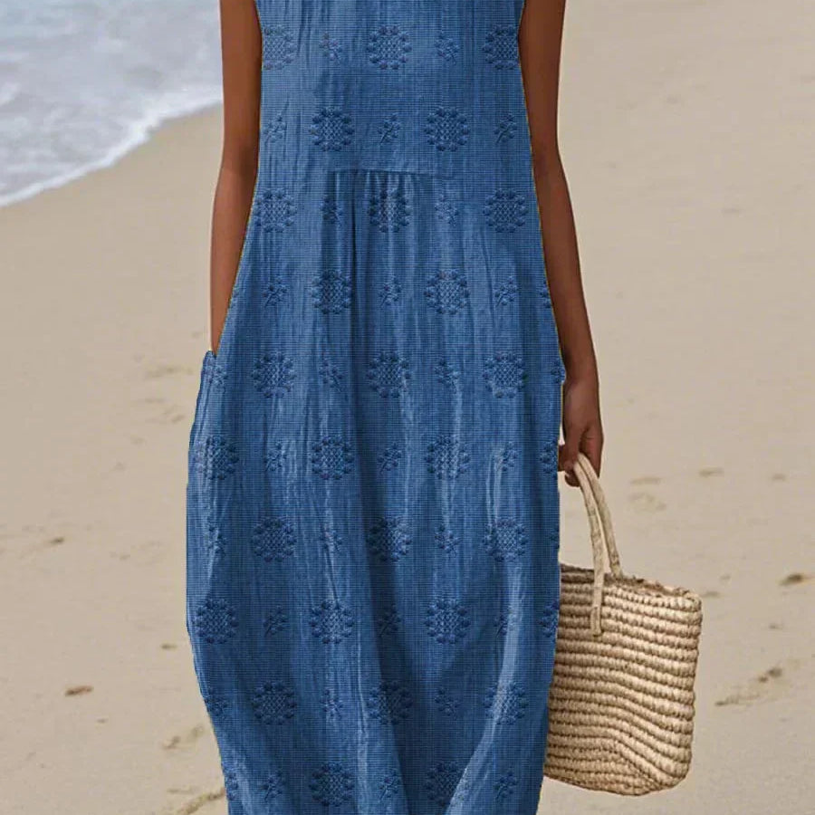 Franca - Vestido de algodão sem mangas