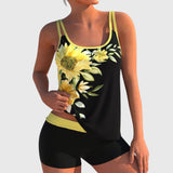 Flor – Tankini florido com calções, efeito ventre plano