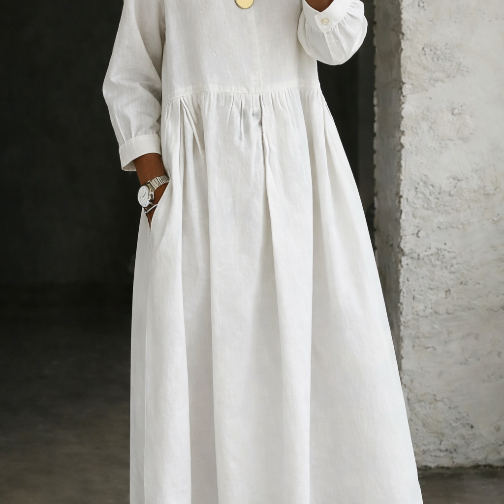 Leonor - Vestido de Denim com Gola Peter Pan