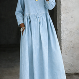 Leonor - Vestido de Denim com Gola Peter Pan