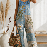 Maria Douro - Macacão Floral de Denim