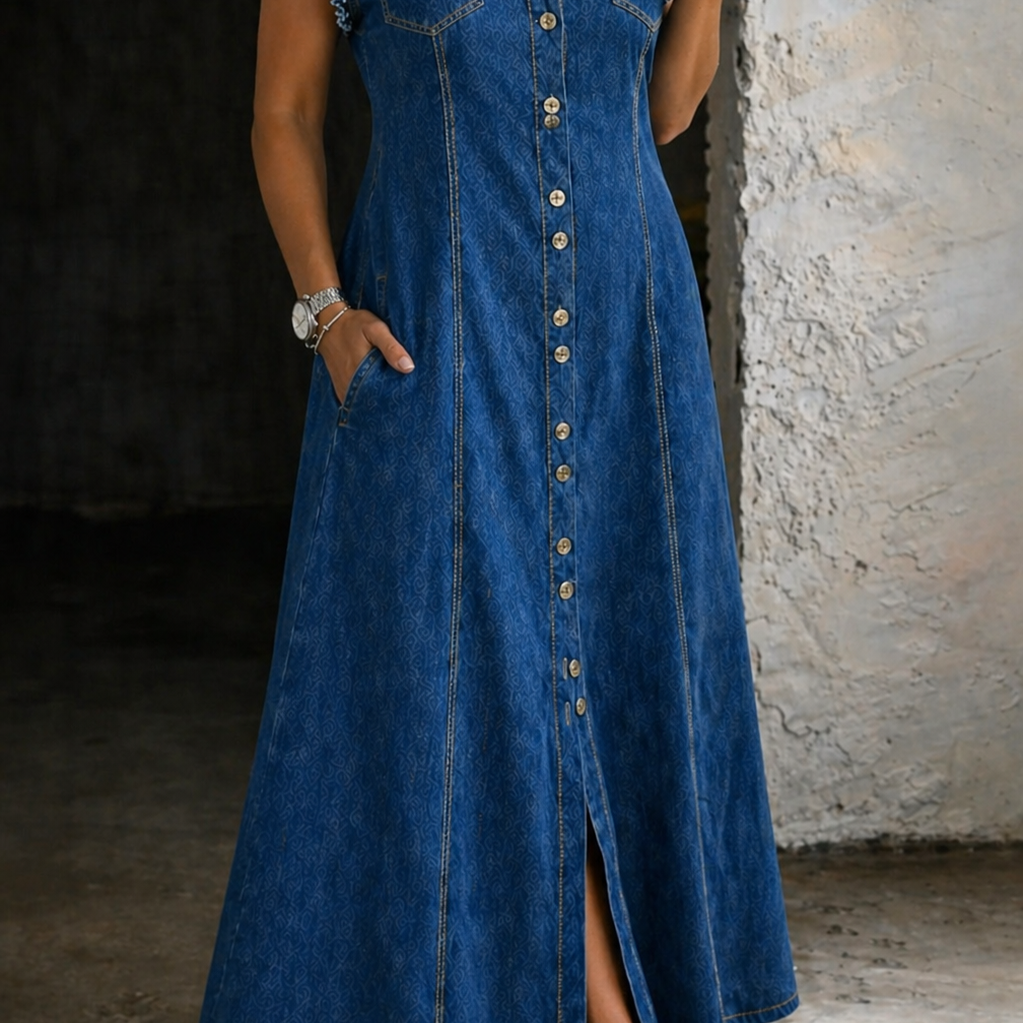 Leonor - Vestido de Jeans Tamanho Grande