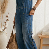 Maria Douro - Macacão de Denim com Tirantes Ajustáveis