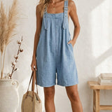 Maria Douro - Macacão Curto de Denim