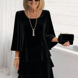 Margarida – Vestido midi elegante com volantes