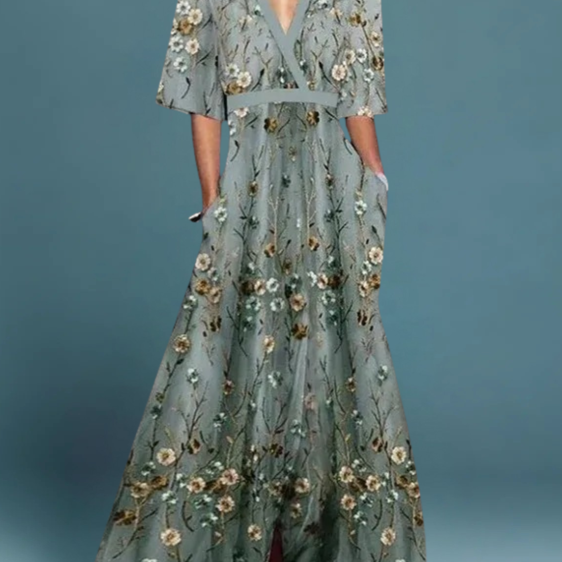 Rute - Vestido maxi floral elegante