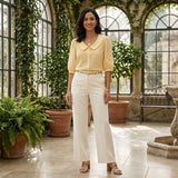 Alice - Blusa Romântica com Bordados de Margaridas
