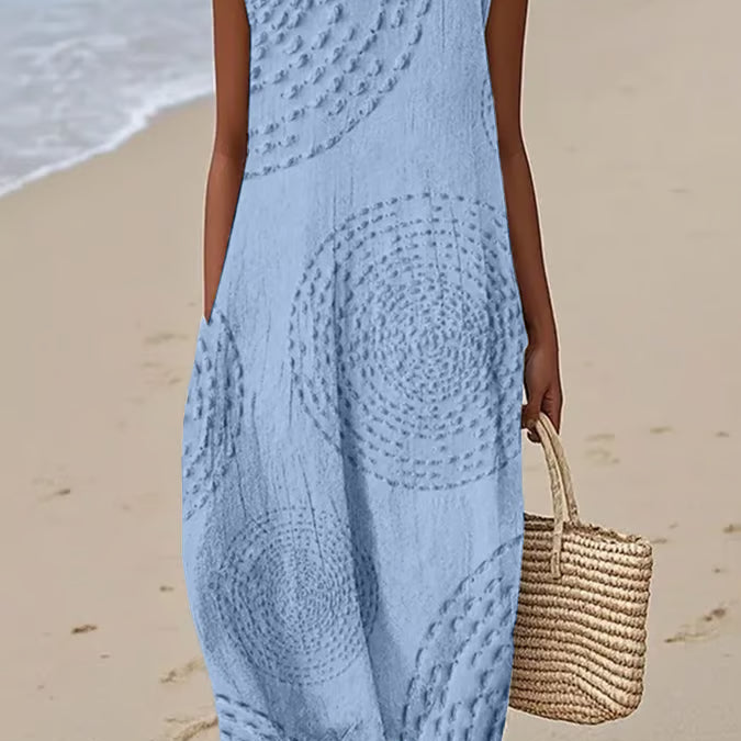 Ana - Vestido Maxi Sem Mangas Texturizado