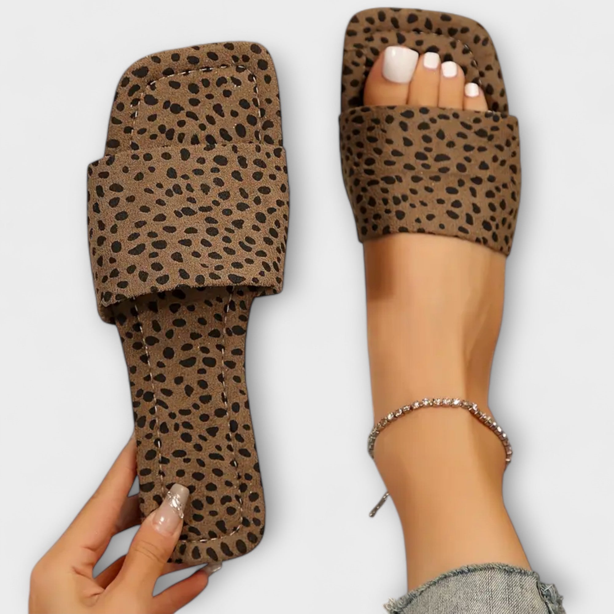 Elisabete - Mocassins rasos com estampado de leopardo