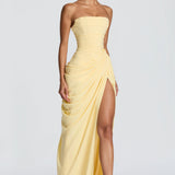 Adriana - Vestido Longo Drapeado com Fenda