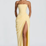 Adriana - Vestido Longo Drapeado com Fenda