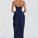 Adriana - Vestido Longo Drapeado com Fenda