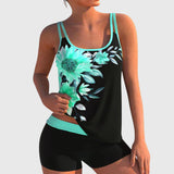 Flor – Tankini florido com calções, efeito ventre plano