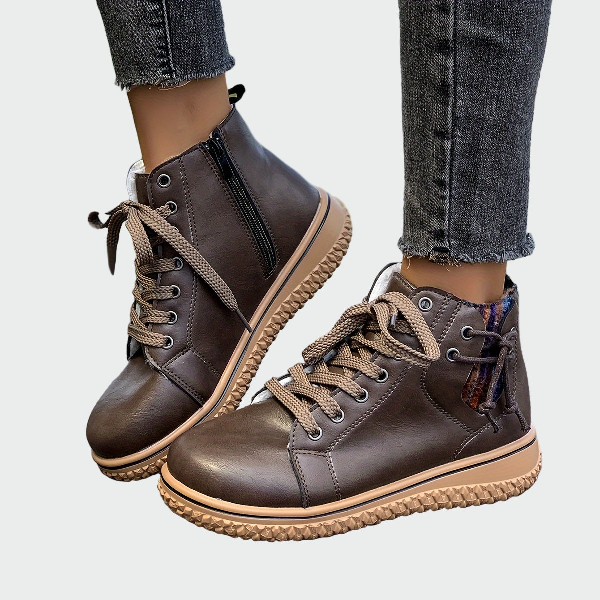 Botas de couro ortopédicas de cano baixo