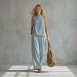 Teresa - Conjunto Elegante de Linho