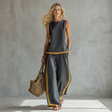 Teresa - Conjunto Elegante de Linho