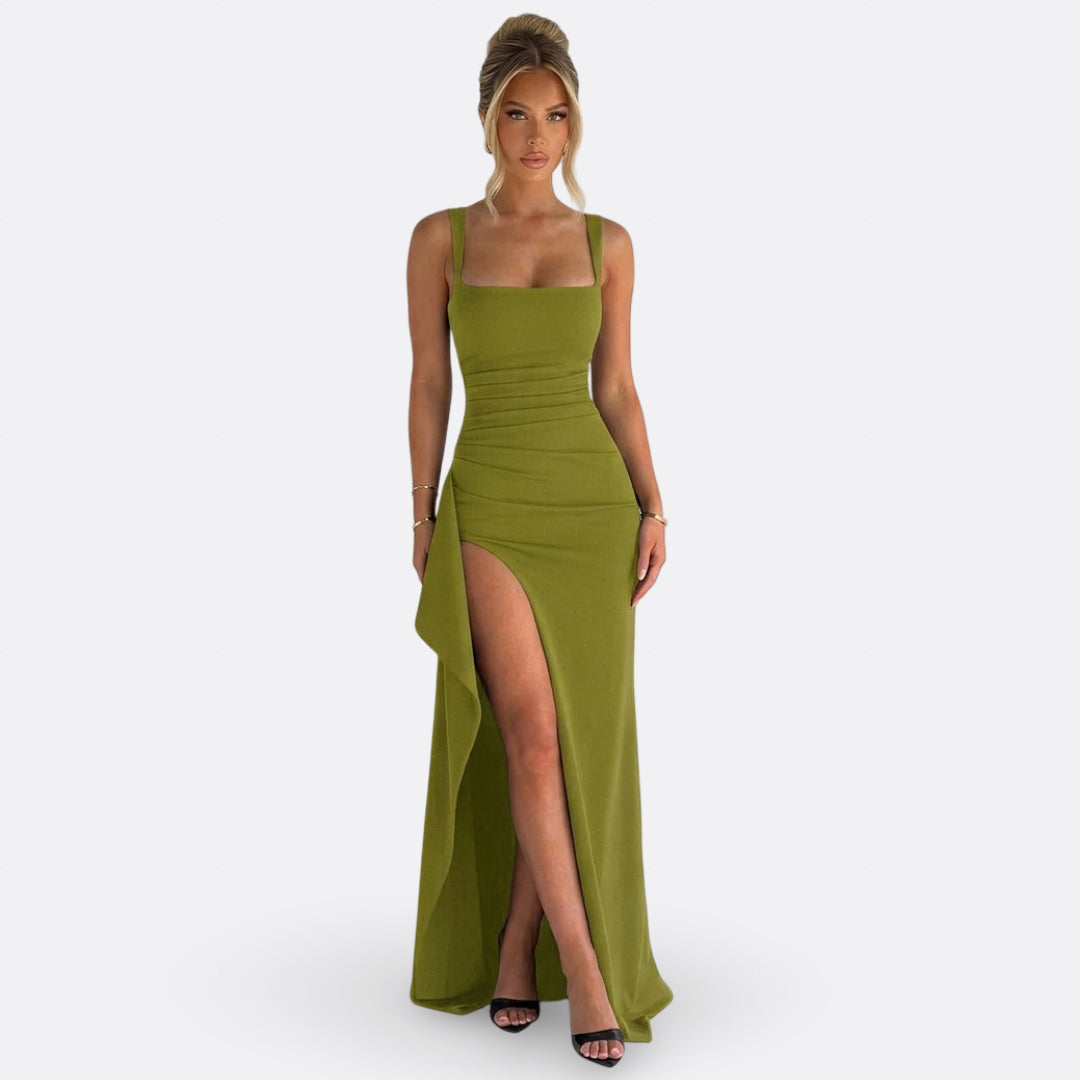 Vitória - Vestido Maxi Formal Elegante Com Costas Abertas