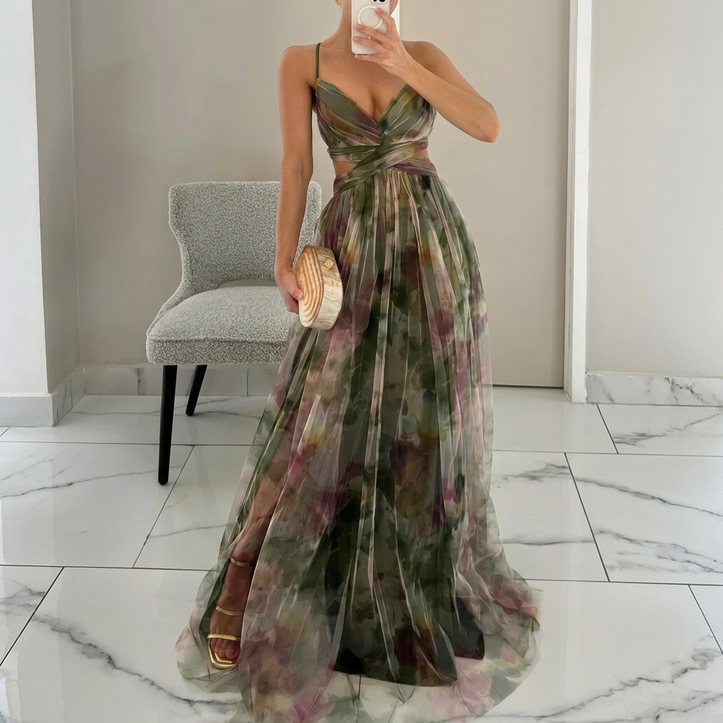 Margarida - Vestido Maxi Com Estampado Floral