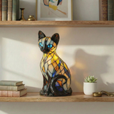 Gato Místico - Lâmpada em Vitral