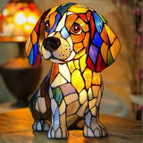 Cachorro - Lâmpada em vitral
