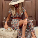 Júlia – Vestido longo boêmio fluido com cinto