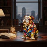 Bulldog - Lâmpada em vitral