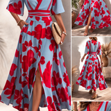 Noélia - Vestido de Primavera Floral com Decote em V