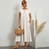 Inês - Vestido Midi em Algodão com Bolsos
