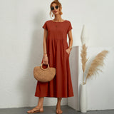 Inês - Vestido Midi em Algodão com Bolsos
