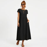 Inês - Vestido Midi em Algodão com Bolsos