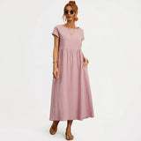 Inês - Vestido Midi em Algodão com Bolsos