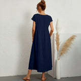 Inês - Vestido Midi em Algodão com Bolsos