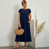 Inês - Vestido Midi em Algodão com Bolsos