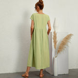 Inês - Vestido Midi em Algodão com Bolsos