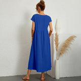Inês - Vestido Midi em Algodão com Bolsos