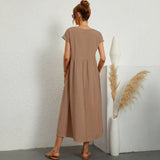 Inês - Vestido Midi em Algodão com Bolsos