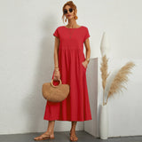 Inês - Vestido Midi em Algodão com Bolsos