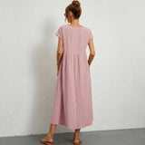 Inês - Vestido Midi em Algodão com Bolsos